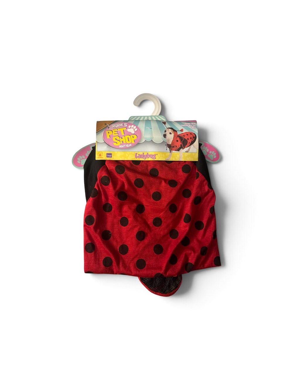 Ladybug Red Dog Costume Hoodie with Heart Antennae
